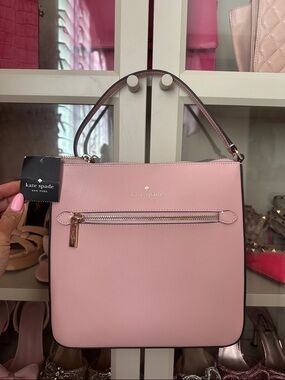 454 Large Swingpack Buckle Crossbody 💯kate spade Pink Leather Shoulder Bag (NWT)